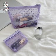 Heart Mesh Chic Cosmetic Makeup Pouch Pencil Bag Coin Pouch Mesh