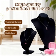 Display Necklace Velvet Stand Rack Show Case Craft Black Velvet Craft Jewelry Rack Chest Necklace Sh