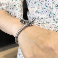 Jewelrythai กำไลข้อมือพญานาค กำไลข้อมือ​เงินแท้​ 92.5% กำไลเงินรมดำ กำไลข้อมือผู้หญิง กำไลขยายได้ สร