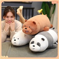 25cm Kawaii We Bare Bears Plush Toys Lying Station Grizzly Panda Ice Bear Stuffed Dolls We Bare Bears Plushies Pillow Xmas Gifts