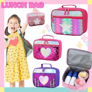 Kids Portable Lunch Bag Sequin Package Aluminum Foil Thermal Food Storage Handbag Picnic Thermal Bag