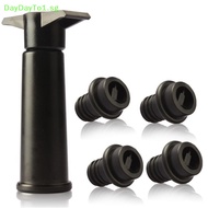 DAYDAYTO 1 Pump 4 Caps Wine Saver Vacuum Wine Bottle Stopper Sealing Preserver Drinks SG