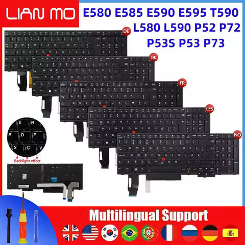 Swedish/Slovenia/Norwegian/Turkish/Switzerland for Lenovo E580 E585 E590 E595 T590 P53S L580 L590 P7