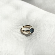 單耳 倫敦藍托帕石 耳夾式耳環