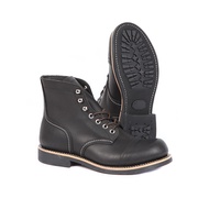 Black Genuine Black Genuine Leather 8111 Overall Boots Goodyear Craft Paratrooper Boots Top Layer Co