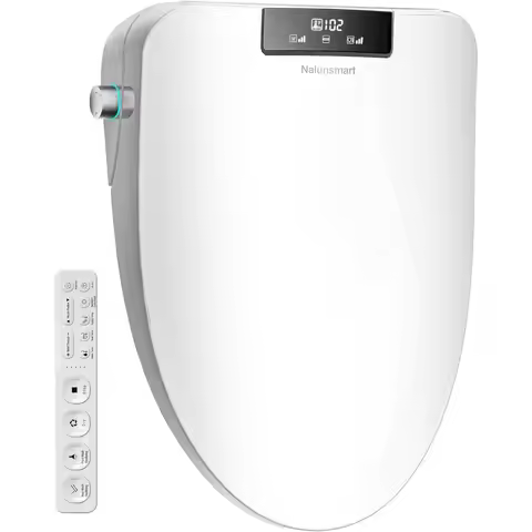 Toilet Bidet Seat, Elongated Toilet Seat Bidet with Dryer and Warm Water, Electronic Heated Toilet S