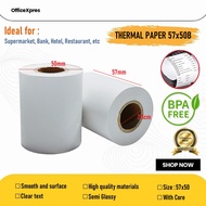 Thermal Paper 57x50B / Kertas Struk Roll / Kertas Thermal Roll 57 x 50 / Kertas SPBU / Kertas Roll /