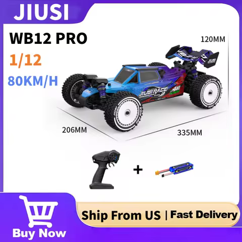 JIUSI 1:12 Scale 4WD Brushless RC Car WB12 PRO with 3S 2200mah Battery 80km/h High Speed Off-road Dr