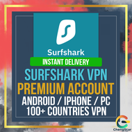 Surfshark VPN Premium Original - PC / Mobile App | 105 Countries | VPN Privacy | Ad Block | Secure I