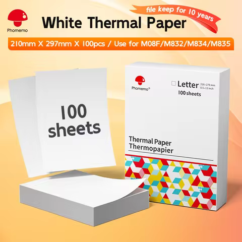 Phomemo Thermal Printer Paper 8.5 x 11 Inch, Advanced Thermal Printing, Thermal Paper Compatible wit