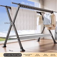 Jemuran Baju Besi Kuat Besar Jemuran Baju Lipat Jemuran Aluminium Jumbo With Hanger/Gantungan