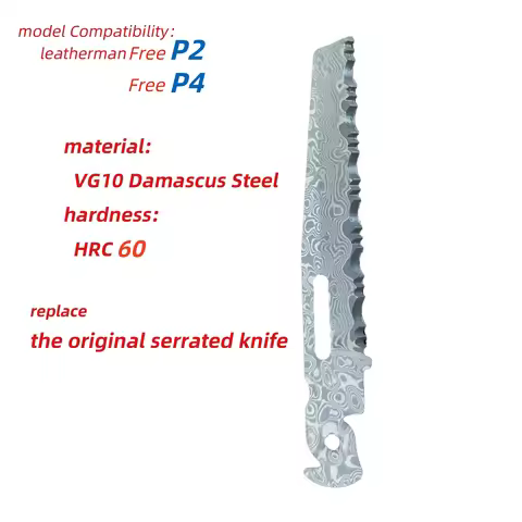 1 piece VG10 Damascus Steel Replacement part Cutting Hook serrated cutter For leatherman Free P2 P4 