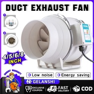 Exhaust Fan 4/5/6/8 inch Diagonal Flow Pressurized Duct Fan Inline Fan Toilet Kitchen Kipas Ekzos 抽風