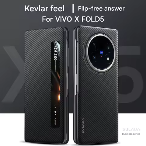 Carbon Fiber 600D Textured Matte Case for Vivo X Fold 5 Magnetic Flip Cover Folding All Inclusive Pr