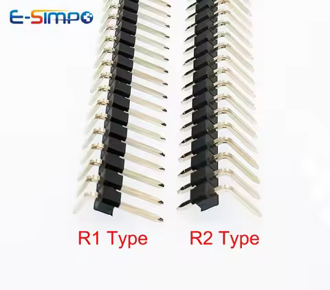 20pcs 2.54mm 1x40P Right Angle Extended Extra Long Pin 90d R1 R2 Optional Gold Single Row Breakable 
