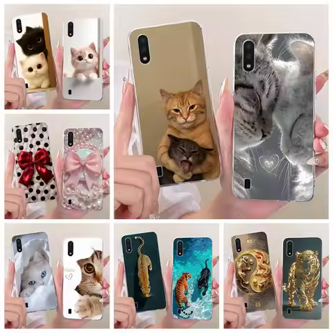 For Samsung Galaxy A01 Case SM-A015F Cute Cat Fashion Painted Cover Soft Slim Phone Cases For Samsun