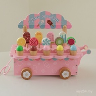 Sell Ice Cream Play House Wooden Store Denmark Parent-Child Trolley Interactive Ice Cream Cone Woode