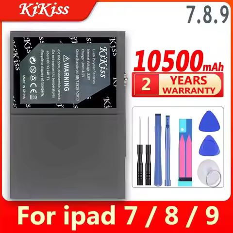 KiKiss Battery 10500mAh For ipad 7 8 9 For ipad7 ipad8 ipad9 A2197 A2200 A2198 A2199 A2270 A2428 A24