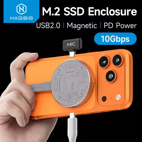 Hagibis Magnetic M.2 2230 NVMe SSD Enclosure Magsafe SSD Case USB C 3.2 Gen2 to NVMe PCI-E for iPhon