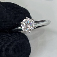 Tiffany 經典setting六爪鑽戒，戒臂鉑金Pt950，52碼，鑽石46分 有證書