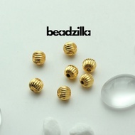 [10pcs] 18k Gold Plated Pumpkin Spacer size 4mm