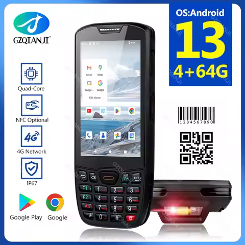 Android 13 PDA 4G+64G Qualcomm Processor CPU 1D 2D Barcode Scanner Reader NFC IP67 Rugged Data Colle