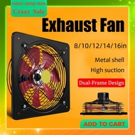 NEVIS 7 Fan Blades All Iron High Power High Suction Ventilator High Volume Ventilation Fan Exhaust Fan 8/10/12/14/16 Inch