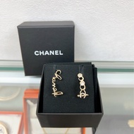 Chanel coco logo earrings 22p logo水鑽耳環