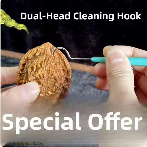 Double Headed Hook Needle Olive Walnut Stainless Steel Tapered Needle Cultural Plaything Clean up Sp