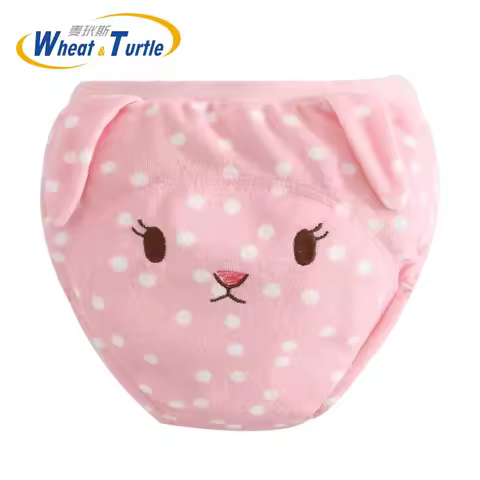 Mother Kids Baby Bare Cloth Diapers Animal Pattern Unisex Training Panties Diaper Reusable Nappy Was