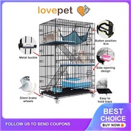 17 pets Foldable Cats Cage 3/4 Layers for Kitten Rabbit Puppy Cage with Wheel Large Space Pet Cage