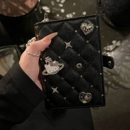 RUNENBAOLUO Nữ Tài Liệu Lưu Trữ Barber Planet Hello Kitty Mèo Da Ví Đựng Hộ Chiếu