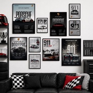 Porsche 911 GT3RS Frameblock Poster Aesthetic Room Wall Decor Racing Car Motorsport