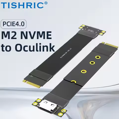 TISHRIC M.2 M Key To SFF-8612 Adapter PCIE 4.0 Gen4 Cable M2 NVME To Oculink 4i Extension Cable For 
