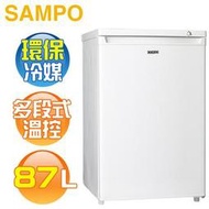 【大眾家電館】SAMPO 聲寶 87公升 直立式冷凍櫃 SRF-90S/SRF90S