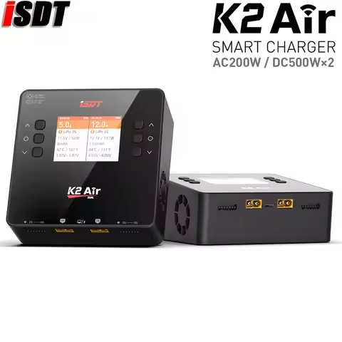 ISDT K2 Air AC 200W DC 500Wx2 20A Dual Channel Balance Lipo Charger Discharger for Lipo NiMh Pb Batt