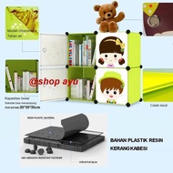 Wardrobe, plastic wardrobe, multi-purpose shelves, 4-door wardrobe, gjah