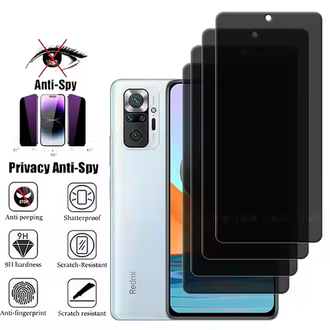 4Pcs For Xiaomi Redmi Note 10 Pro Glass Redmi Note 10 Pro Screen Protector 9H Privacy Anti-Spy Tempe