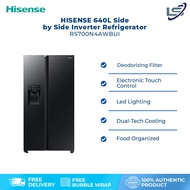 HISENSE 640L Side by Side Inverter Refrigerator  RS700N4AWBUI | Deodorizing Filter | Electronic Touch Control | Led Lighting | Refrigerator with 3 Years Warranty