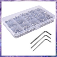 (GPBS) Screw and Nut KitMachine Screw and Nut Kit 500 Pcs M3 M5 Stainless Steel Button Head Hex Sock