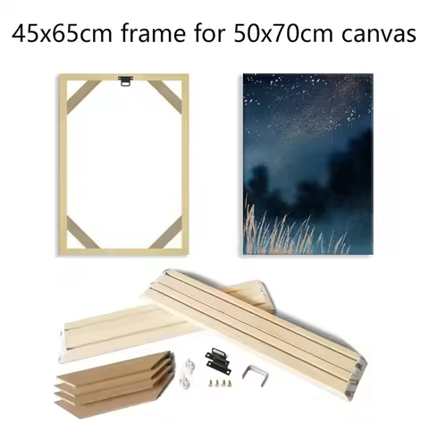 45x65cm Wooden Frame For 50x70cm Canvas Wall Art Prints Diamond Painting Frame Kit Picture and Poste