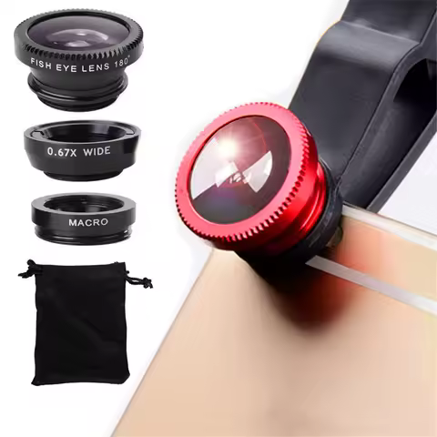 Universal 3 In 1 Fish Eye Lens Wide Angle Macro Smartphone Fisheye Lens Zoom For Iphone Samsung Xiao