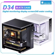 JONSBO D34 M-ATX PC Case Tempered Glass Sea View Chassis With Front Monitoring Screen Support 280mm 