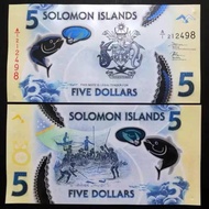 A/5 Crown 2019 Solomon Islands 5 Yuan Plastic Banknotes Brand New UNC P-W38bhgyt614