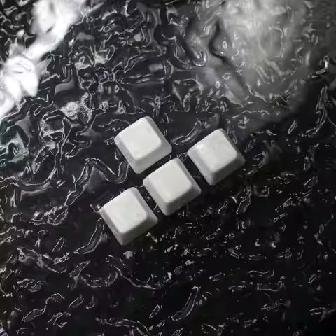 Ceramic Frost White Crystal Glaze Keycaps, OEM Profile Shine Through Keycaps, 4pcs WASD Arrow Keys f