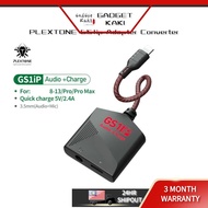 PLEXTONE GS1ip 2 in 1 Audio Jack Converter Adapter Earphone Jack To IP Support Fast Charging Earphon