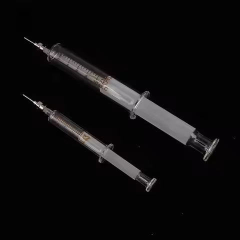 Glass Syringe 2ml 5ml 10ml Syringe Metal Needle Welding Oil Container Glass Push Rod Mobile Phone Re