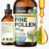 BIO KRAUTER Pine Pollen Tincture - Pine Pollen Powder Liquid Extract for Immune Support - Alcohol & 
