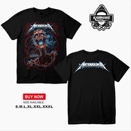 Baju Tshirt Lelaki Baju Oversize Lelaki Meowtallica cat Metallica parody tshirt cotton rock band