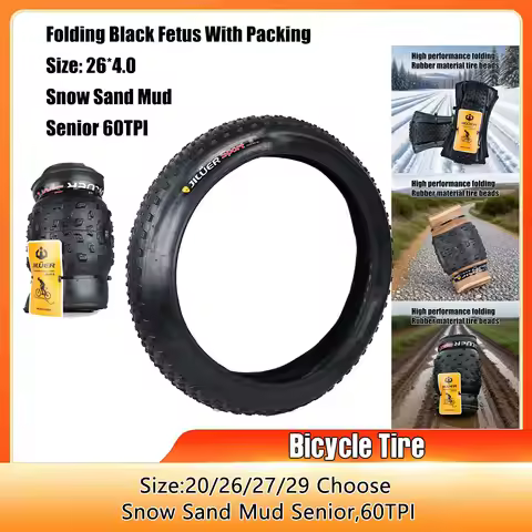 Bicycle JILUER Tire 20x4.0/26x2.25 4.0/27.5x2.1 2.2/29x2.2 Mountain Bike Foldable Anti Puncture Fetu